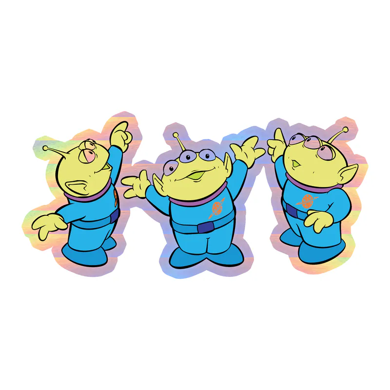 Toy Story Alien Holographic Vinyl Sticker - Custom Size