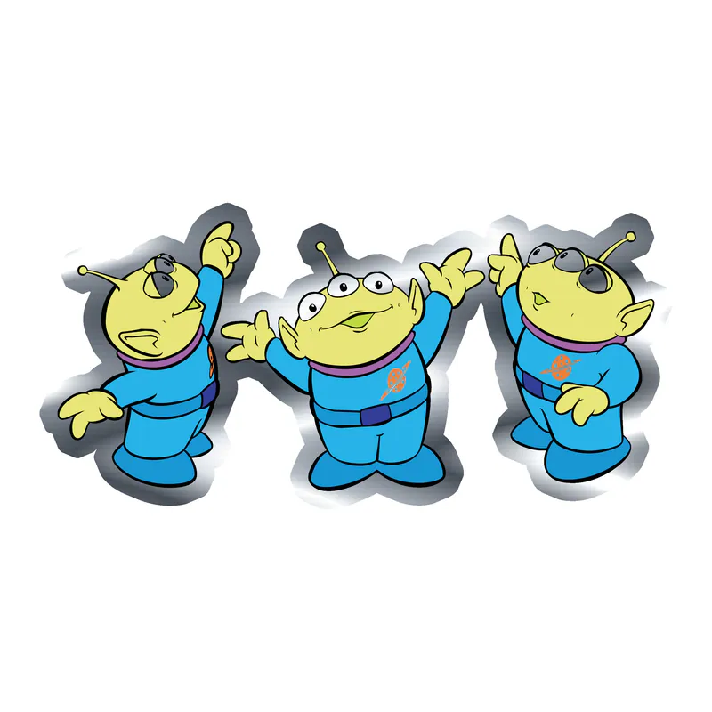 Toy Story Alien Silver Chrome Vinyl Sticker - Custom Size