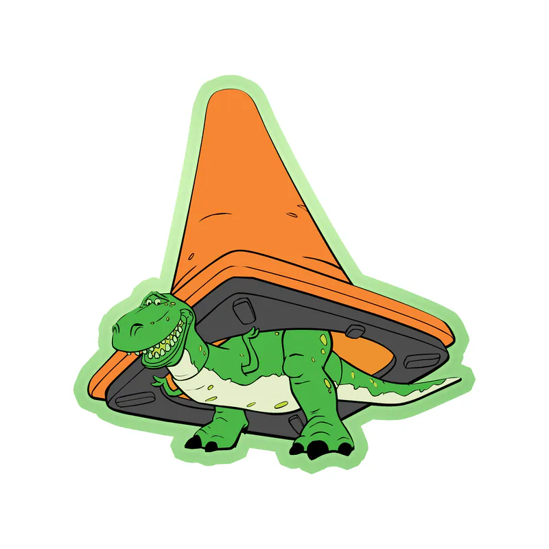 Toy Story Rex Glow in the Dark Vinyl Sticker - Custom Size