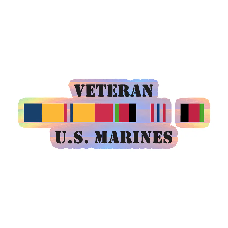 Marines Veteran Holographic Vinyl Decal