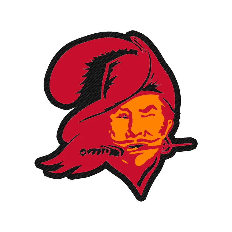 Tampa Bay Buccaneers - Pirate - Carbon Fiber Vinyl Sticker - Custom Size