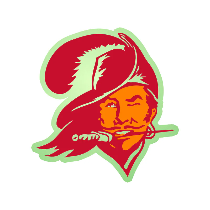 Tampa Bay Buccaneers - Pirate - Glow in the Dark Vinyl Sticker - Custom Size