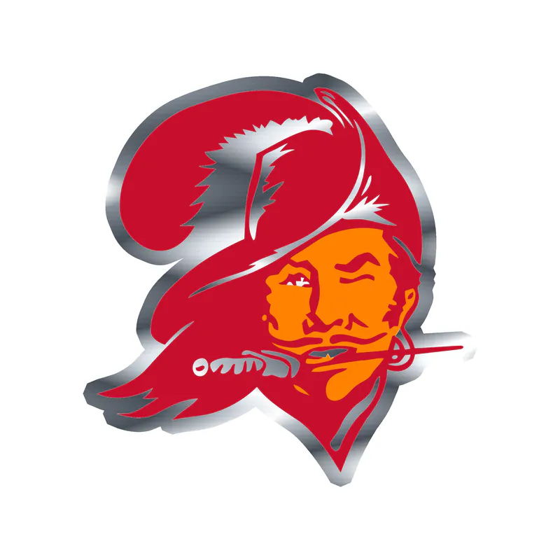Tampa Bay Buccaneers - Pirate - Silver Chrome Vinyl Sticker - Custom Size