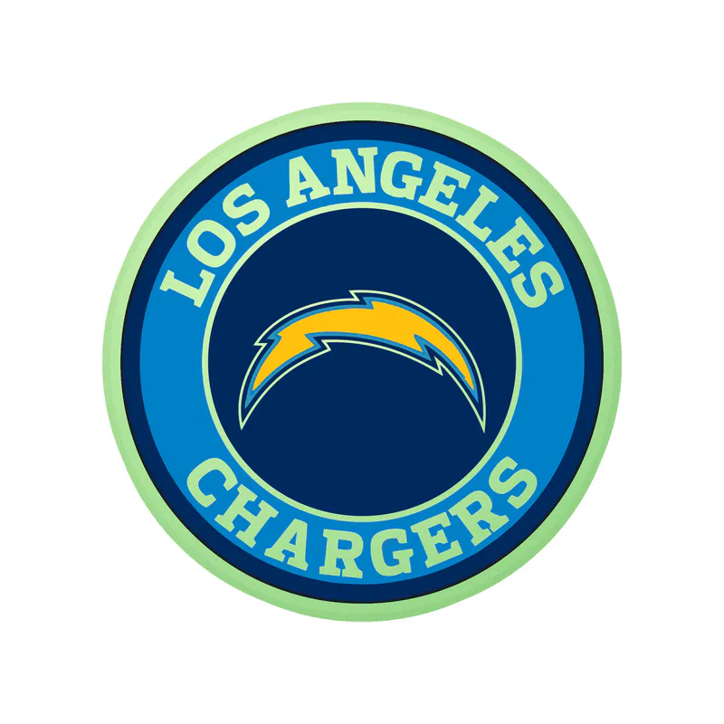 Los Angeles Chargers - Circle Logo - Glow in the Dark Vinyl Sticker - Custom Size