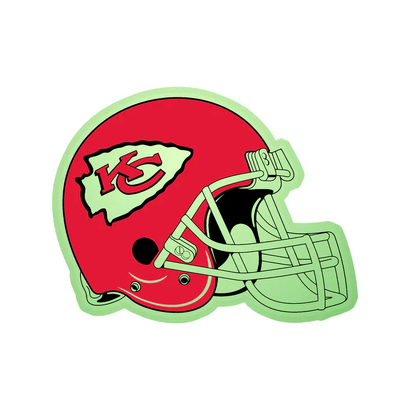 Kansas City Chiefs - Helmet - Glow in the Dark Vinyl Sticker – Custom Size