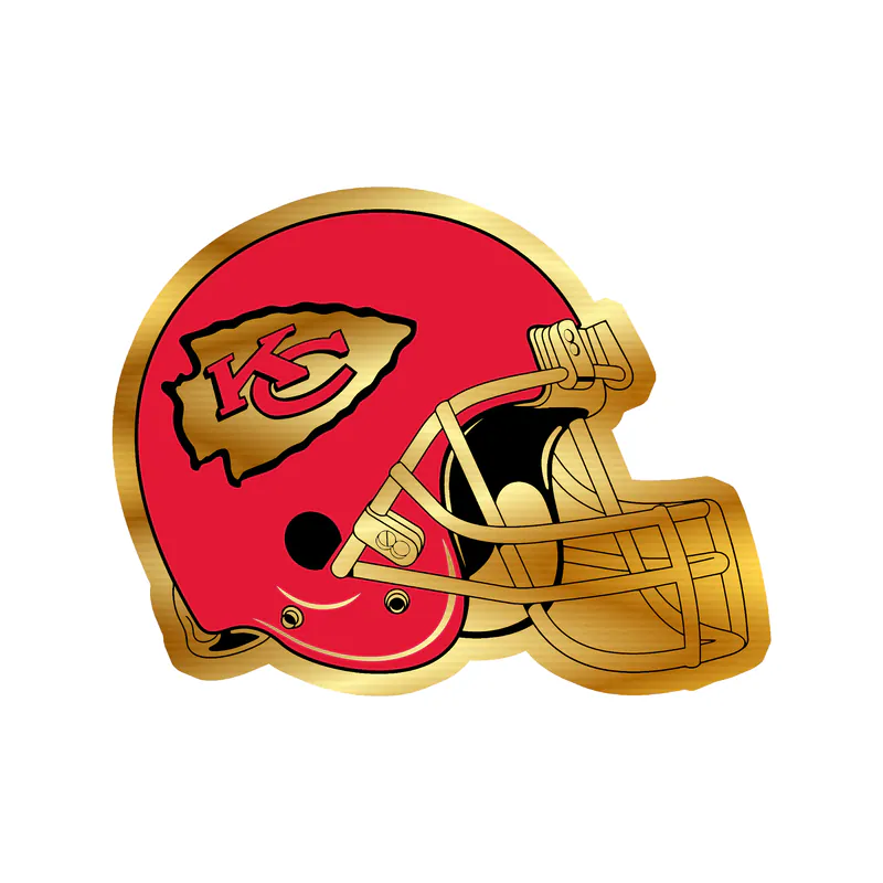 Kansas City Chiefs - Helmet - Gold Chrome Vinyl Sticker – Custom Size