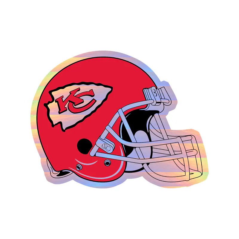 Kansas City Chiefs - Helmet - Holographic Vinyl Sticker – Custom Size