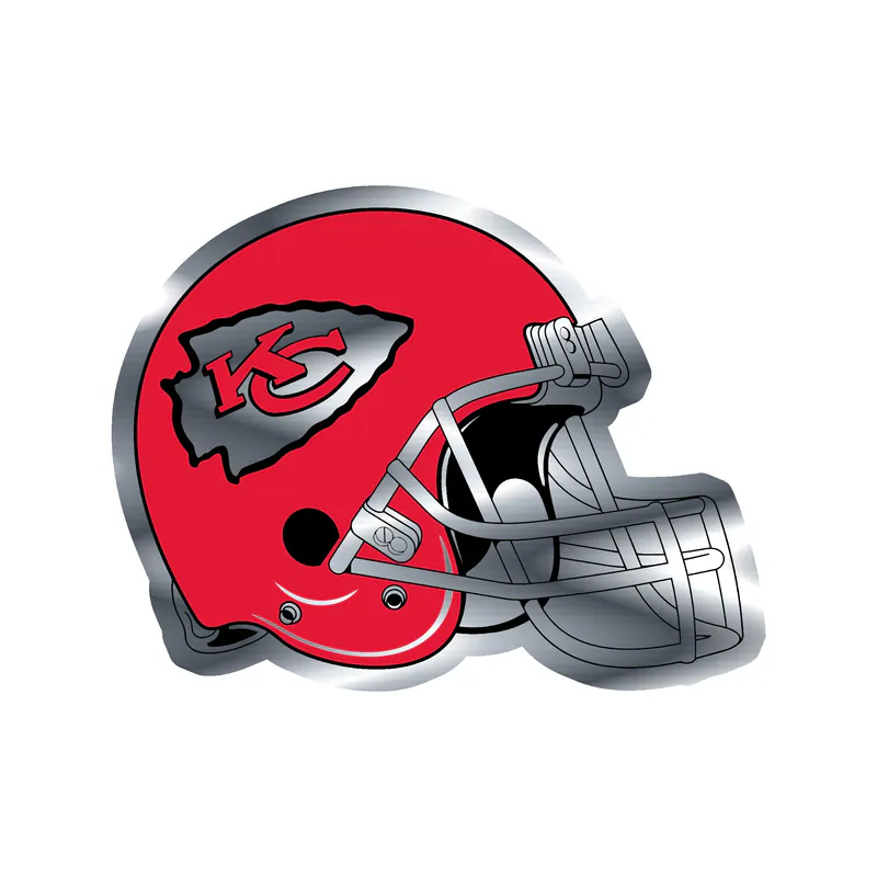 Kansas City Chiefs - Helmet - Silver Chrome Vinyl Sticker – Custom Size