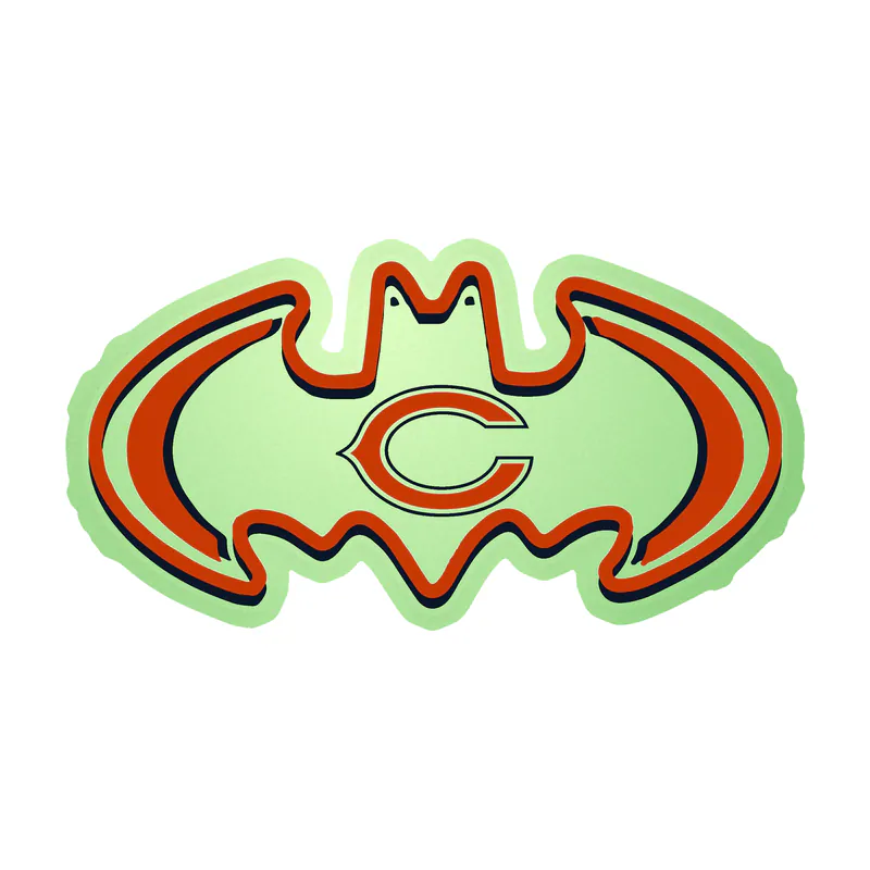 Chicago Bears - Batman with C - Glow in the Dark Vinyl Sticker - Custom Size