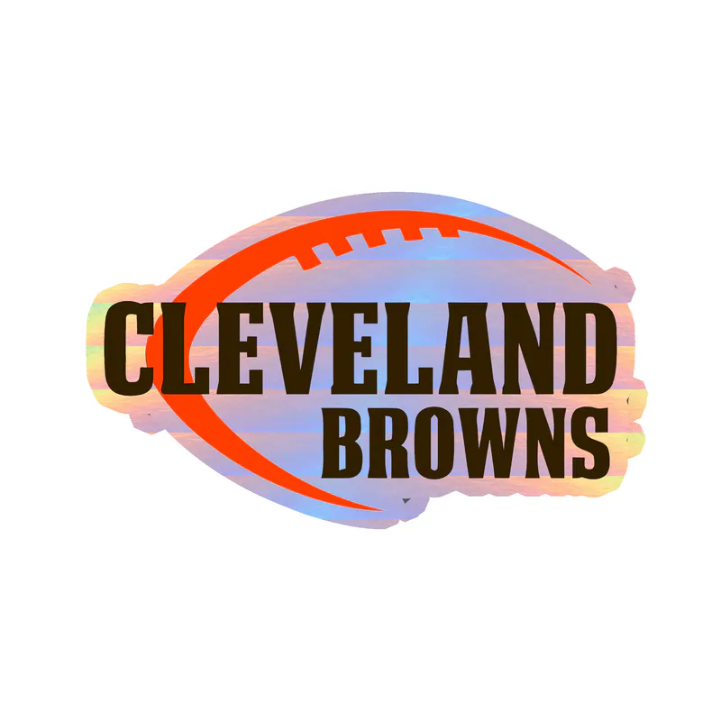 Cleveland Browns - Football with Name - Holographic Vinyl Sticker - Custom Size