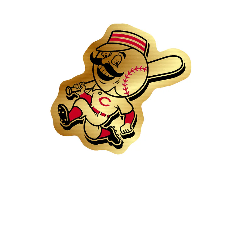 Cincinnati Reds - Mr. Redlegs - Gold Chrome Vinyl Sticker - Custom Size