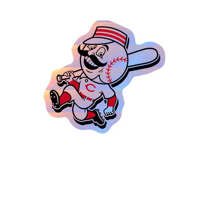 Cincinnati Reds - Mr. Redlegs - Holographic Vinyl Sticker - Custom Size