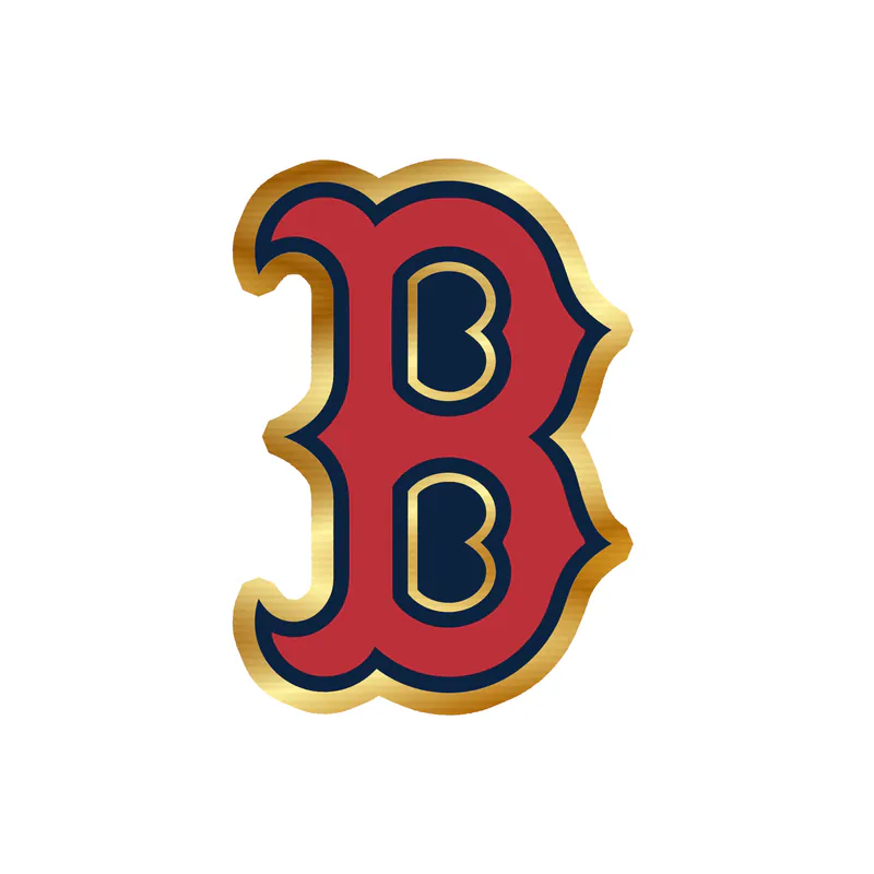 Boston Red Sox - Red And Blue B - Gold Chrome Vinyl Sticker - Custom Size