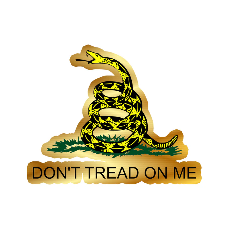 Don't Tread On Me Gold Chrome Vinyl Decal