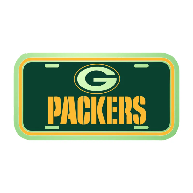 Green Bay Packers - Plates - Glow in the Dark Vinyl Sticker - Custom Size