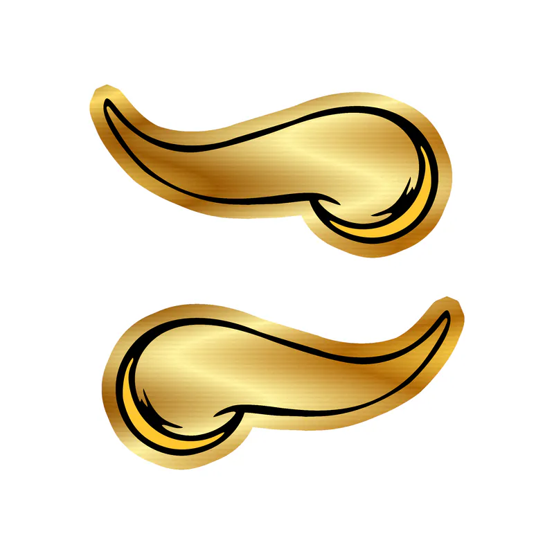 Minnesota Vikings - Horns - Gold Chrome Vinyl Sticker - Custom Size