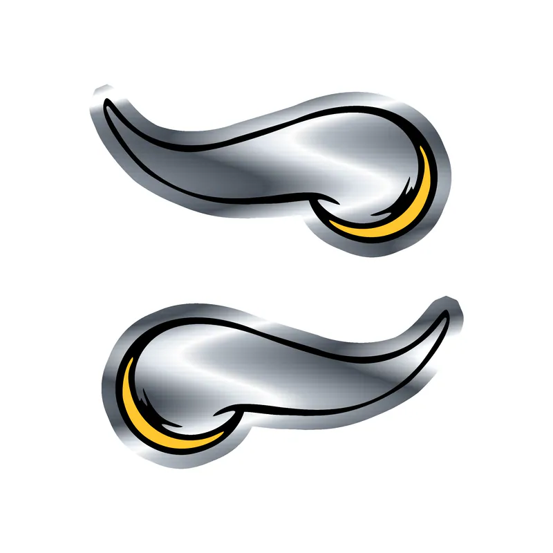 Minnesota Vikings - Horns - Silver Chrome Vinyl Sticker - Custom Size