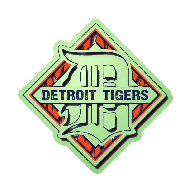 Detroit Tigers - Plate - Glow in the Dark Vinyl Sticker - Custom Size