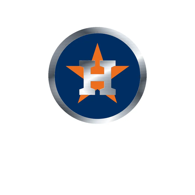Houston Astros - Blue Circle - Silver Chrome Vinyl Sticker - Custom Size