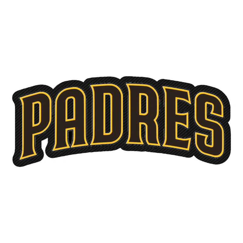 San Diego Padres - Dark Brown Padres - Carbon Fiber Vinyl Sticker - Custom Size