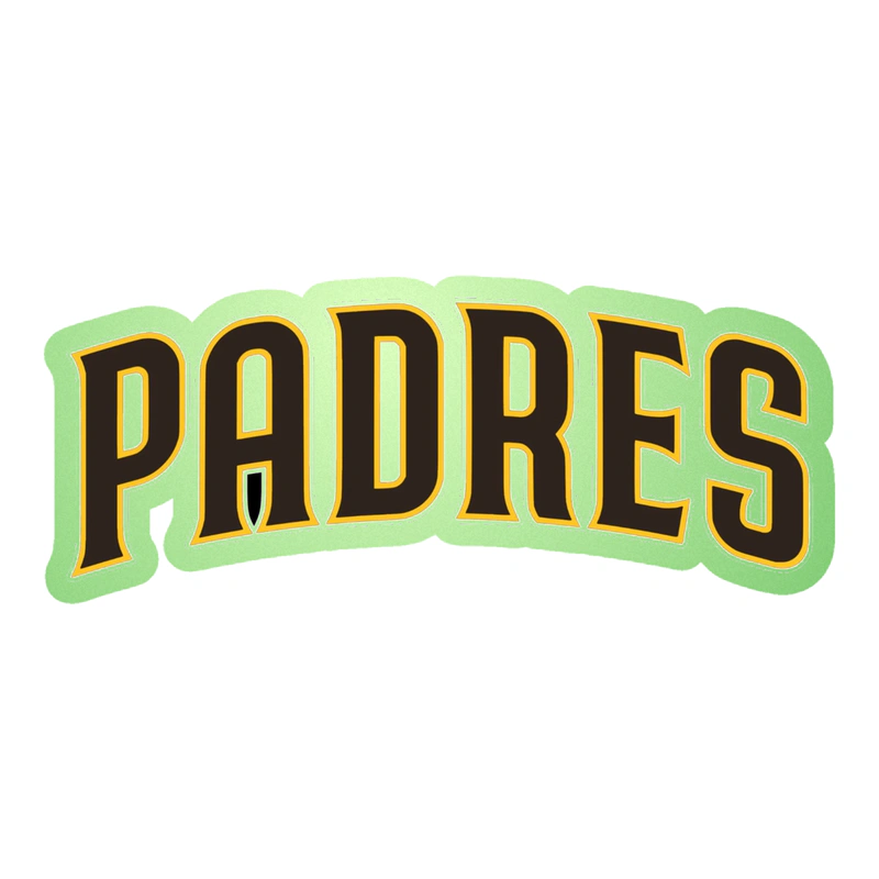 San Diego Padres - Dark Brown Padres - Glow in the Dark Vinyl Sticker - Custom Size