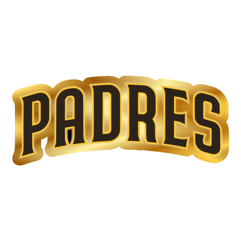San Diego Padres - Dark Brown Padres - Gold Chrome Vinyl Sticker - Custom Size