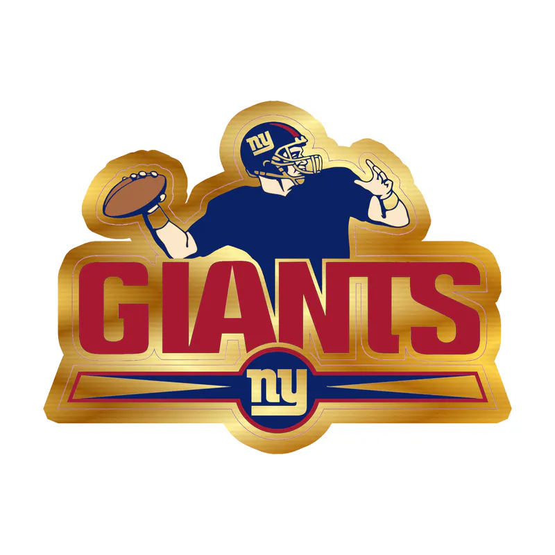 New York Giants - Football Player  - Gold Chrome Vinyl Sticker - Custom Size