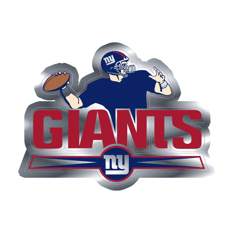 New York Giants - Football Player  - Silver Chrome Vinyl Sticker - Custom Size