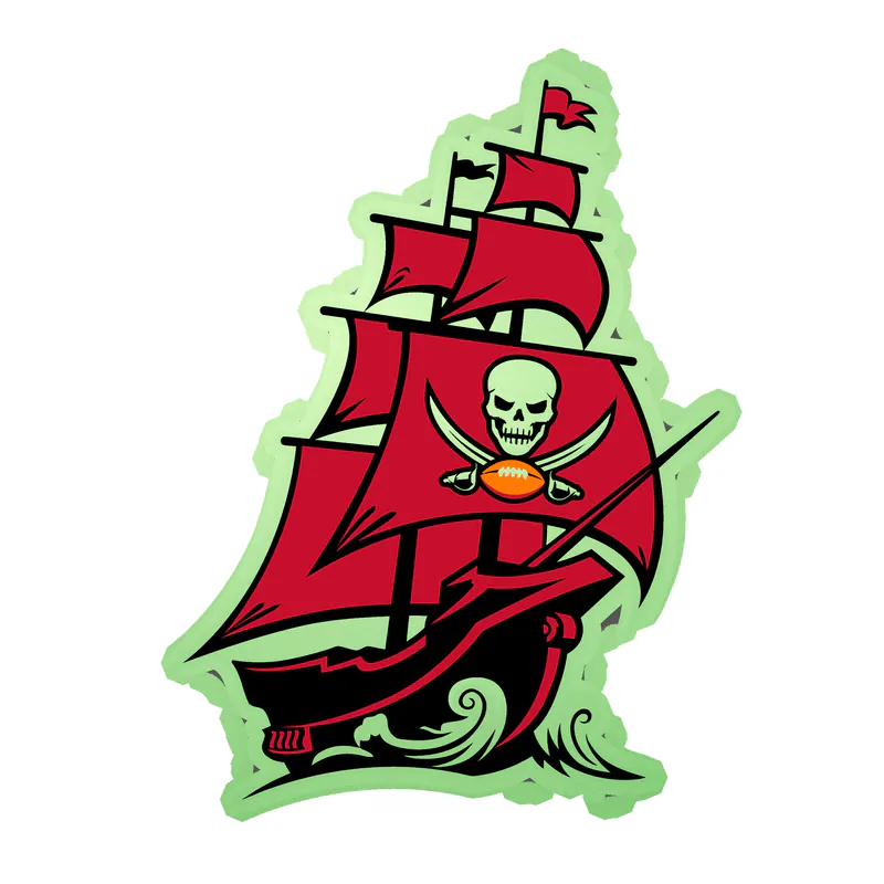 Tampa Bay Buccaneers - Ship - Glow in the Dark Vinyl Sticker - Custom Size
