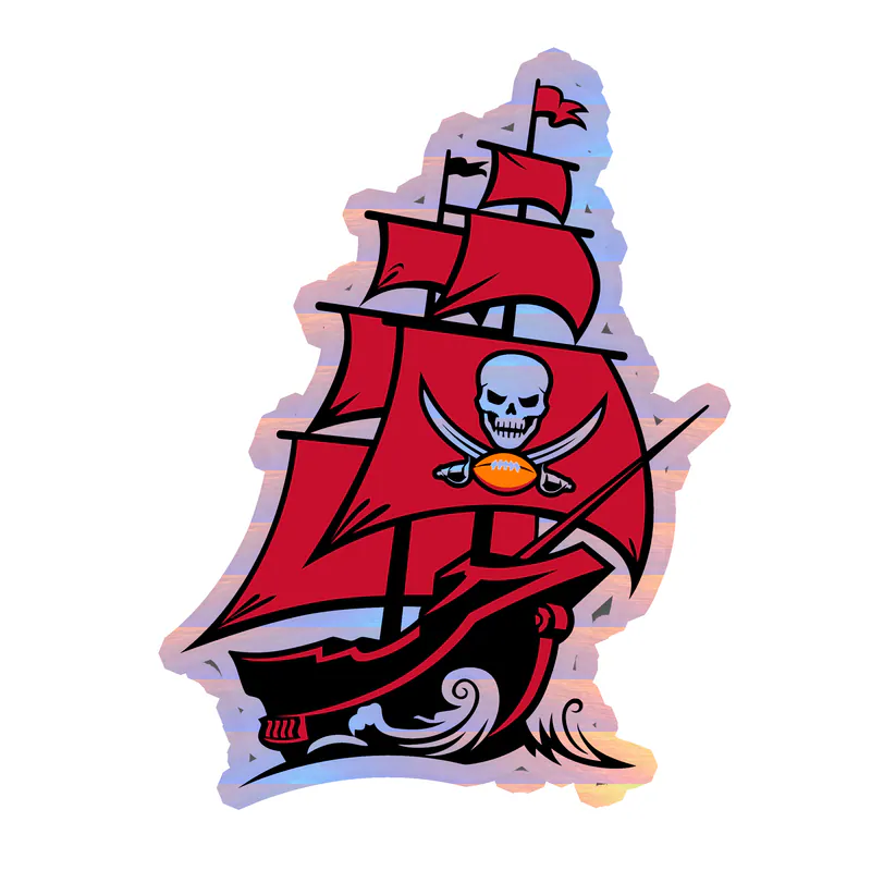 Tampa Bay Buccaneers - Ship - Holographic Vinyl Sticker - Custom Size