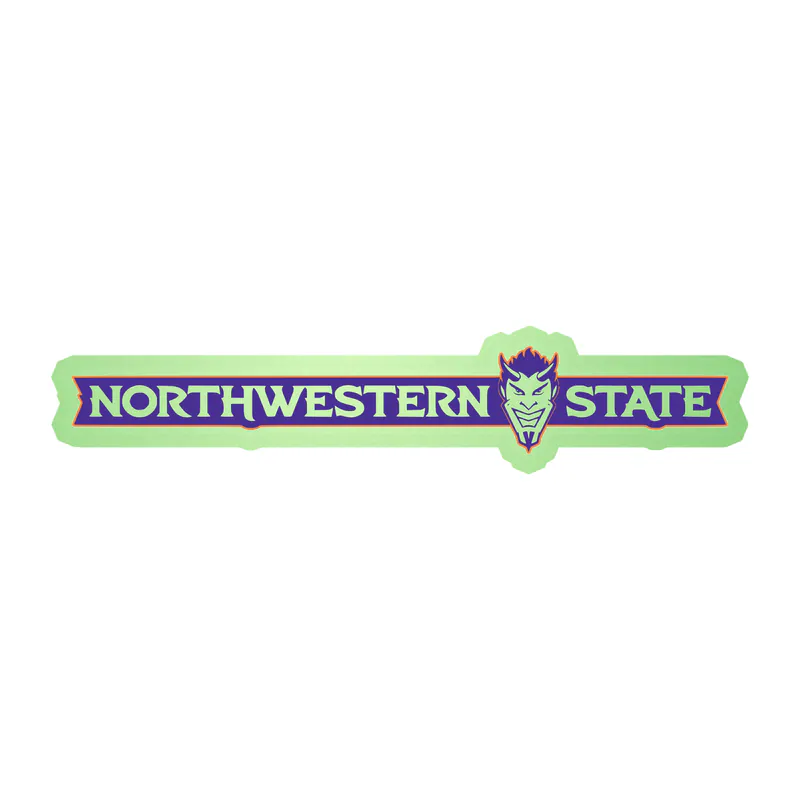 Northwestern State - Name With Head -  Glow in the Dark Vinyl Decal - Custom Size