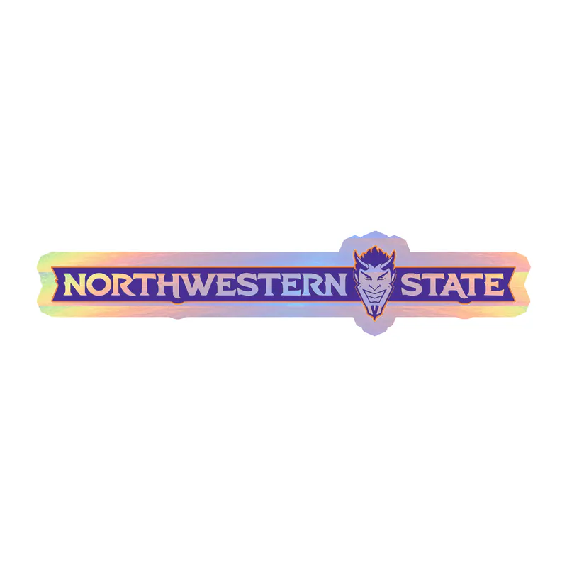 Northwestern State - Name With Head -  Holographic Vinyl Decal - Custom Size
