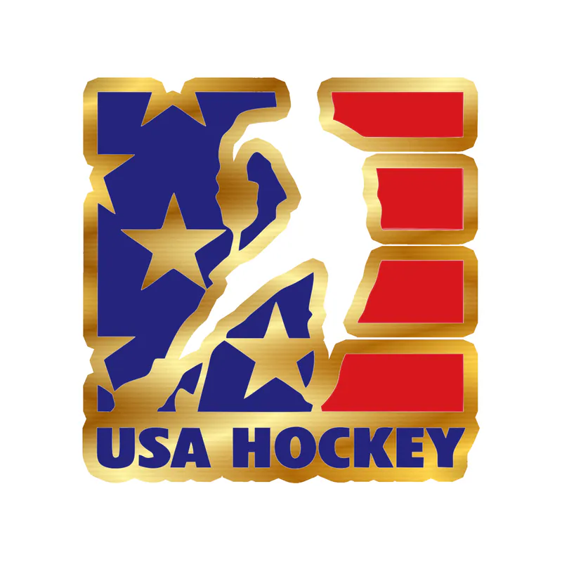 USA Hockey National Team - Image 2 - Gold Chrome Vinyl Sticker - Custom Size