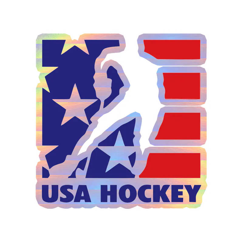 USA Hockey National Team - Image 2 - Holographic Vinyl Sticker - Custom Size