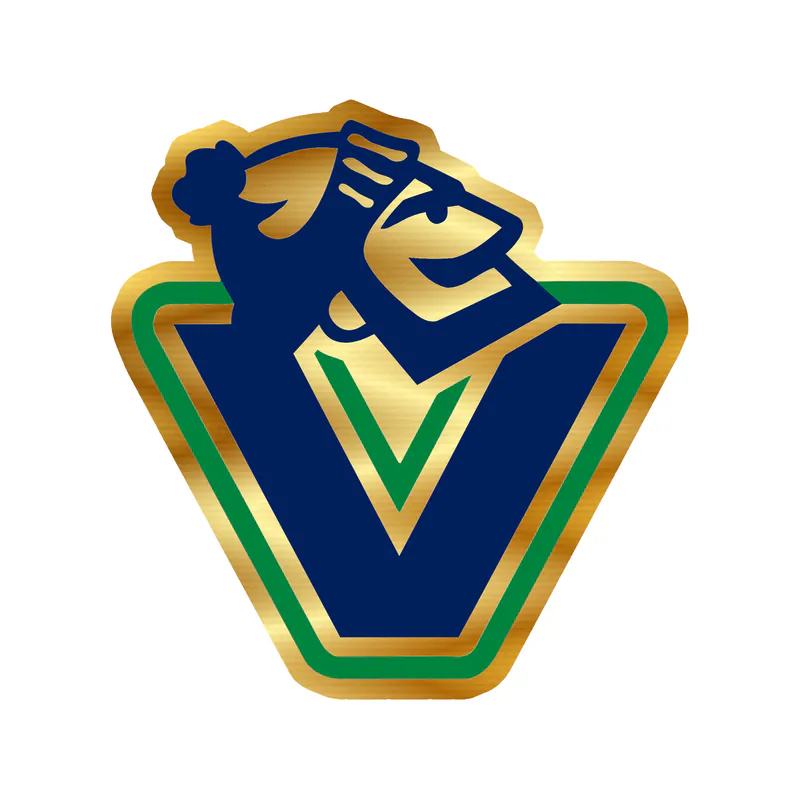 Vancouver Canucks - V With Guy Head - Gold Chrome Vinyl Sticker - Custom Size