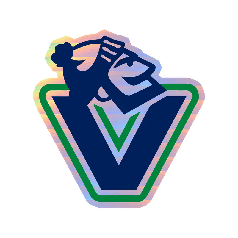 Vancouver Canucks - V With Guy Head - Holographic Vinyl Sticker - Custom Size