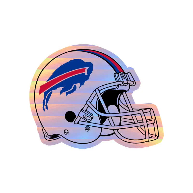 Buffalo Bills - Helmet - Holographic Vinyl Sticker - Custom Size
