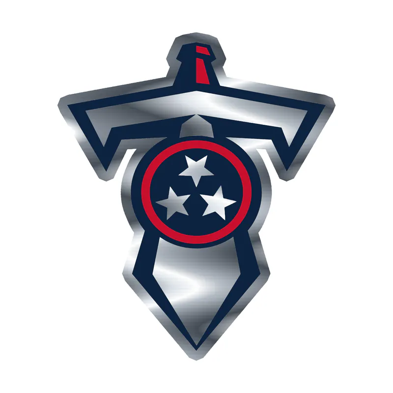 Tennessee Titans - Sword with Stars - Silver Chrome Vinyl Sticker - Custom Size