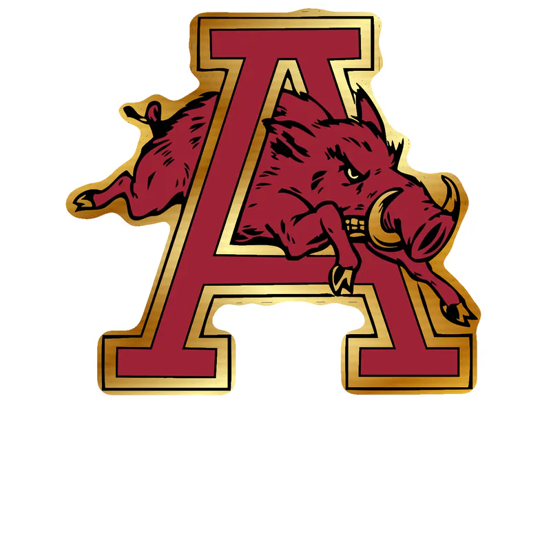 Arkansas Razorbacks - Image 19 - Gold Chrome Vinyl Decal - Custom Size