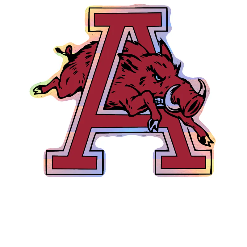 Arkansas Razorbacks - Image 19 - Holographic Vinyl Decal - Custom Size