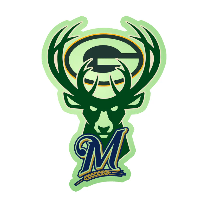 Milwaukee Bucks - Wisconsin Sports Team - Glow in the Dark Vinyl Sticker - Custom Size