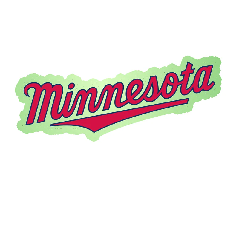 Minnesota Twins - Minnesota Cursive - Glow in the Dark Vinyl Sticker - Custom Size