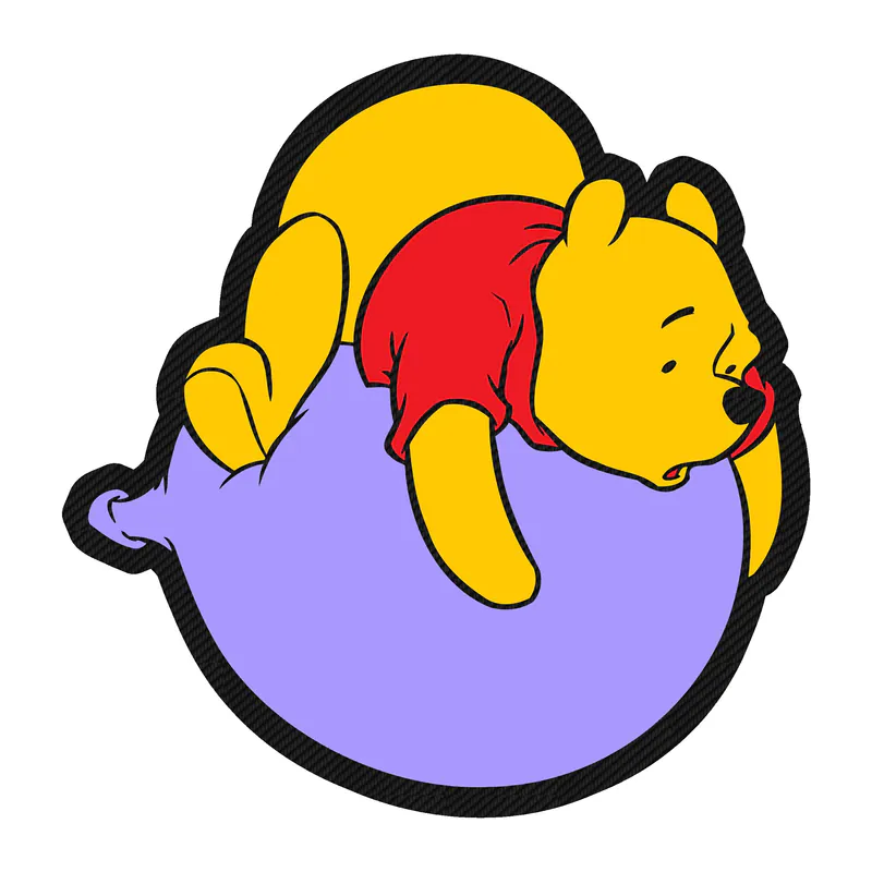 Winnie The Pooh - Carbon Fiber Vinyl Sticker - Custom Size