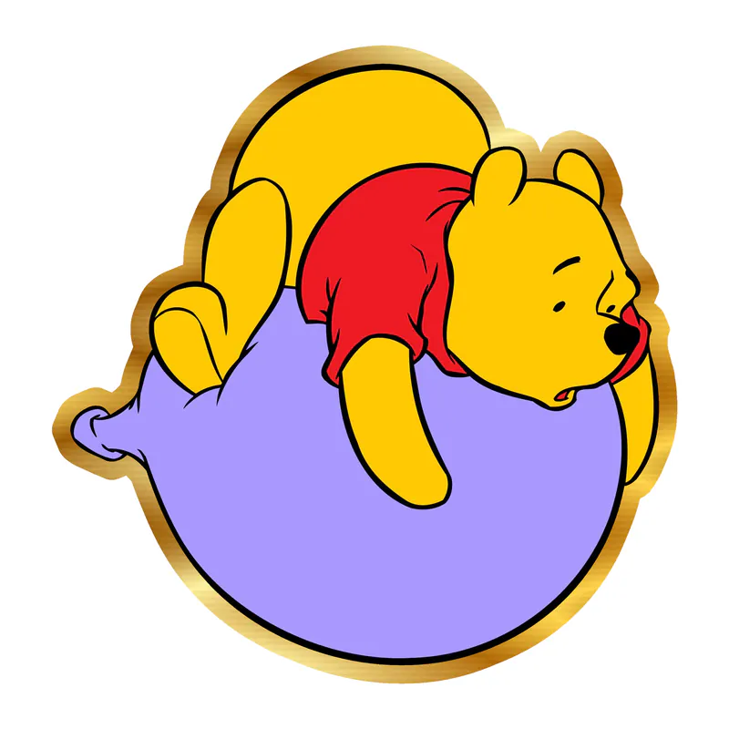 Winnie The Pooh - Gold Chrome Vinyl Sticker - Custom Size