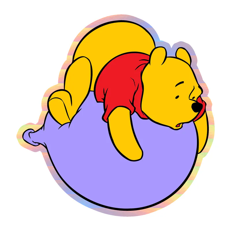 Winnie The Pooh - Holographic Vinyl Sticker - Custom Size