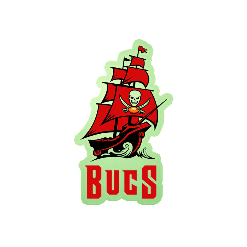 Tampa Bay Buccaneers - Ship Bucs - Glow in the Dark Vinyl Sticker - Custom Size
