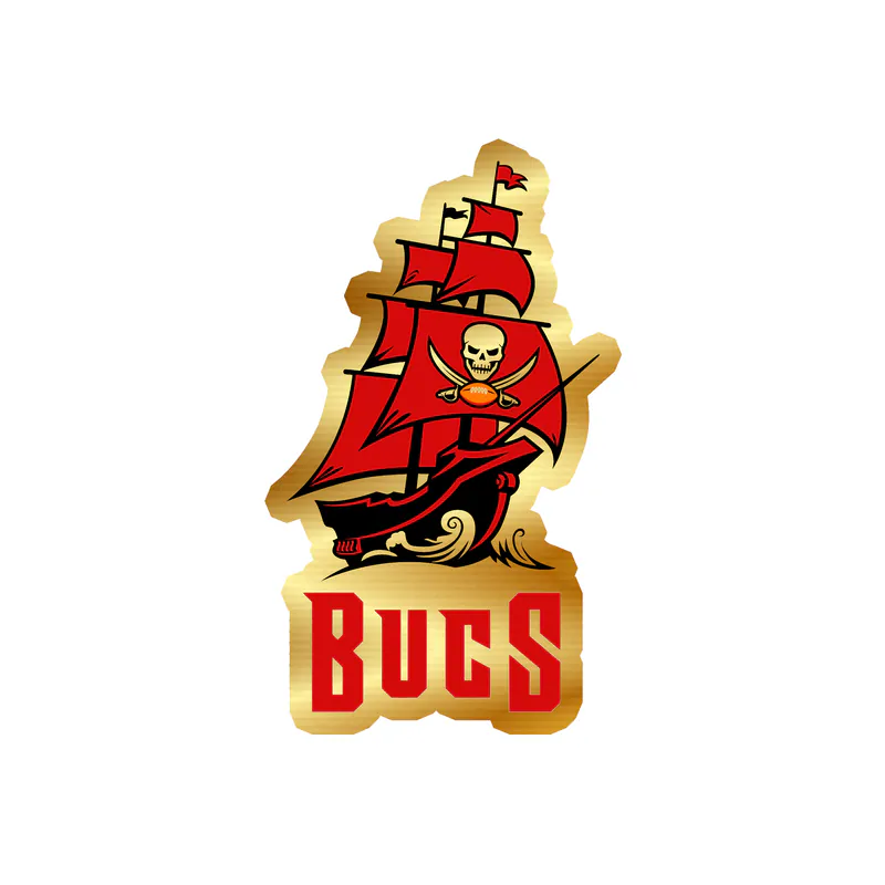 Tampa Bay Buccaneers - Ship Bucs - Gold Chrome Vinyl Sticker - Custom Size