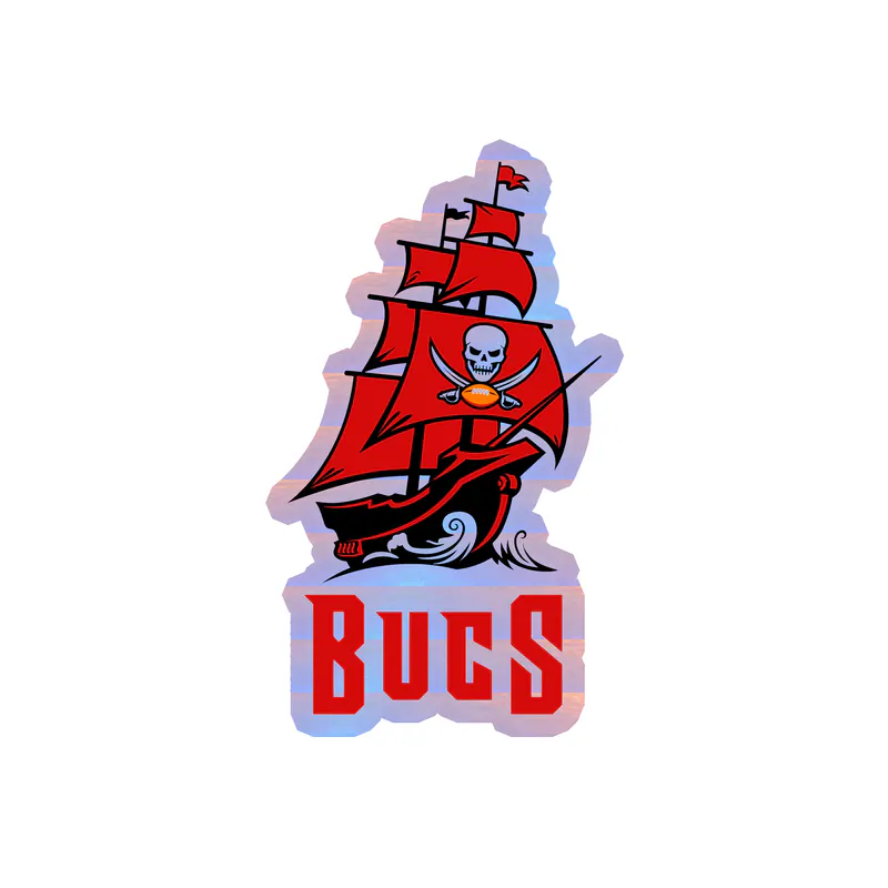 Tampa Bay Buccaneers - Ship Bucs - Holographic Vinyl Sticker - Custom Size