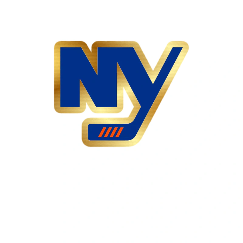New York Islanders - NY - Gold Chrome Vinyl Sticker - Custom Size