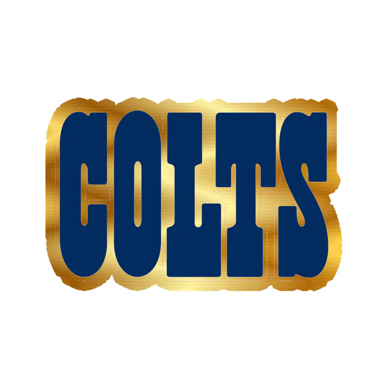 Indianapolis Colts - Name - Gold Chrome Vinyl Sticker - Custom Size